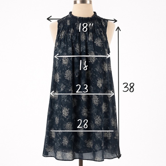 Joie Sz S Baltic Sleeveless Summer Swing‎ Floral Chiffon Feminine Dress Shift - Picture 8 of 11